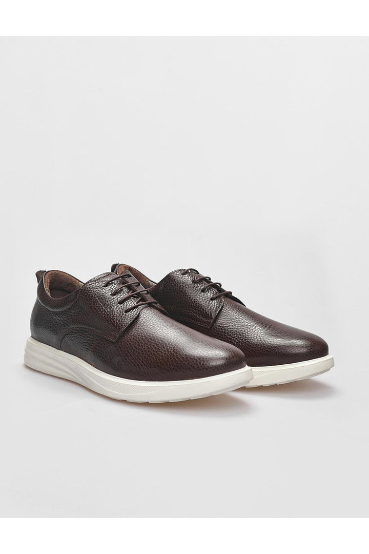 Cabani Shoes Chaussures de ville pour hommes en cuir véritable marron à lacets - Marron