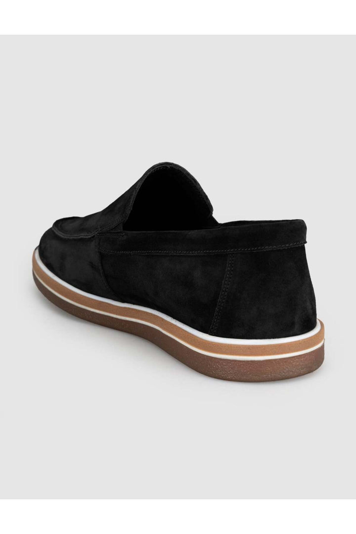 Cabani Shoes Chaussures Loafer pour hommes en cuir véritable suédé noir - Multicolore