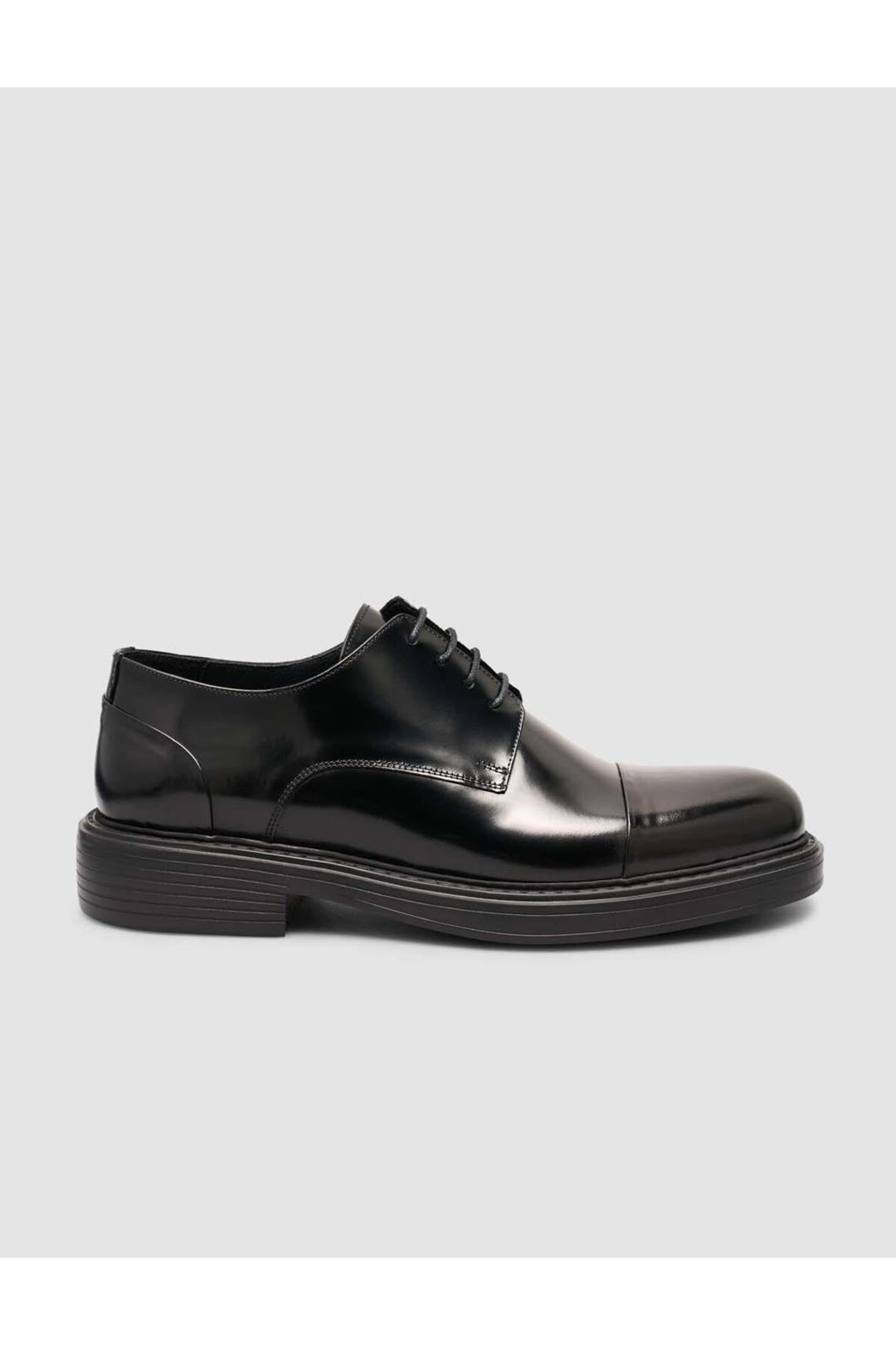Cabani Shoes Chaussures classiques pour hommes en cuir véritable noir à semelle épaisse - Noir
