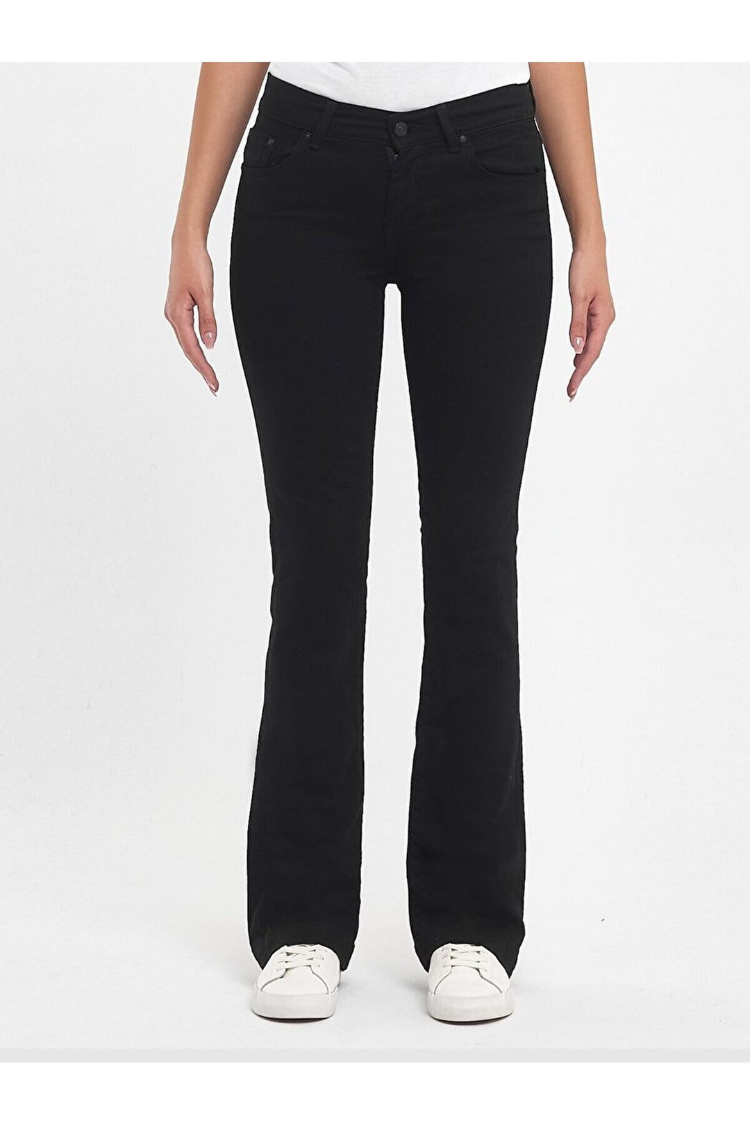 LTB Pantalon en jean taille moyenne à jambes évasées Fallon - Noir