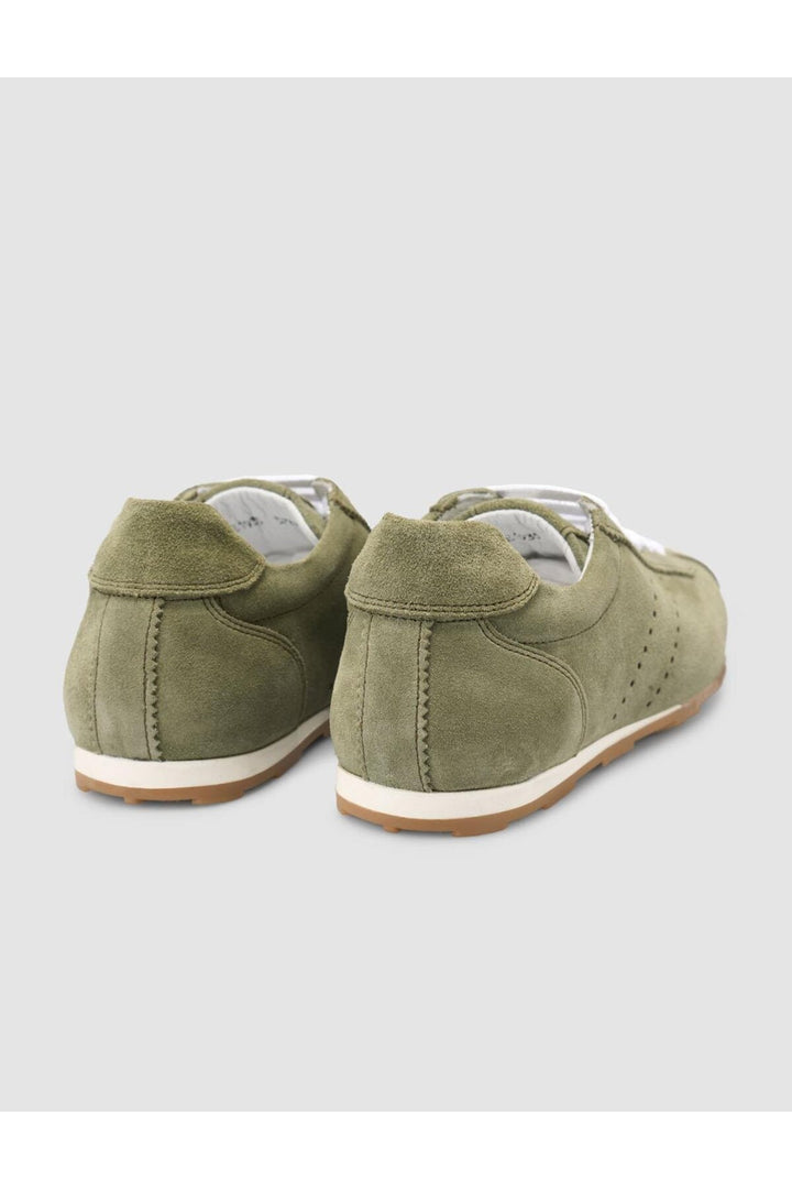 Cabani Shoes MonaMae 100% Cuir Véritable Vert Suédé Baskets Femme - Vert