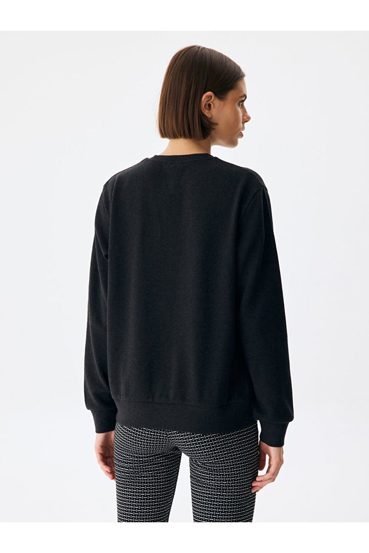 LTB Sweat noir basique à col rond