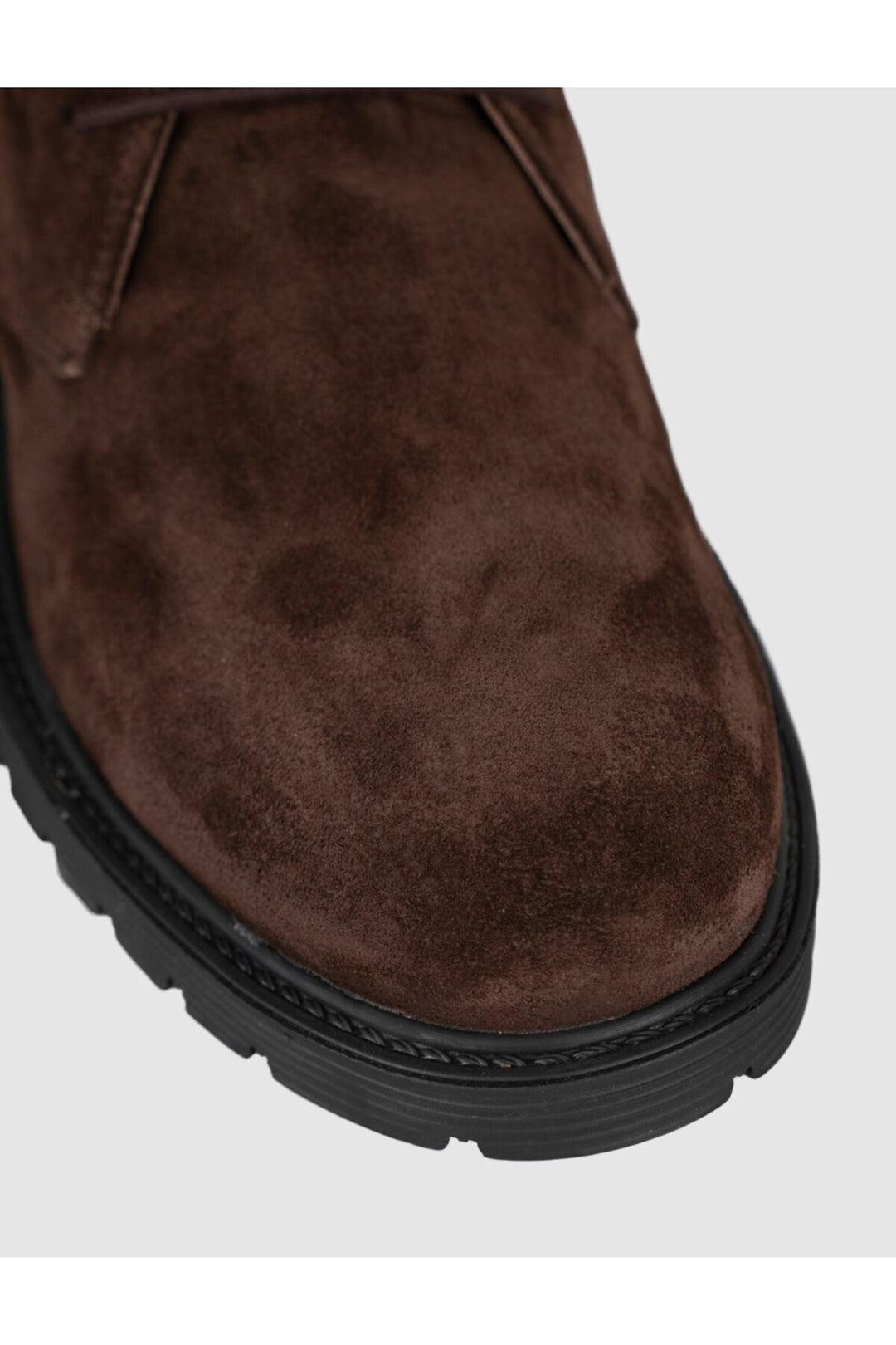 Cabani Shoes Bottines pour hommes en cuir véritable suédé marron à lacets - Multicolore