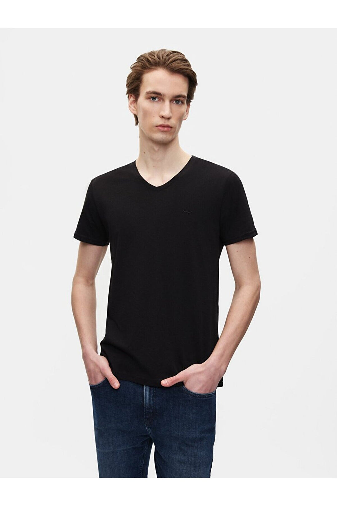 LTB T-shirt noir à manches courtes slim Pressure avec encolure en V