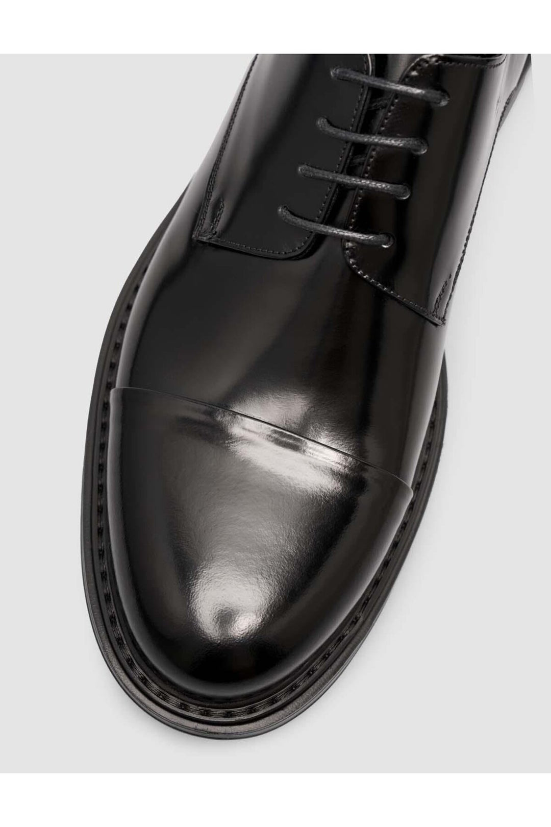 Cabani Shoes Chaussures classiques pour hommes en cuir véritable noir à semelle épaisse - Noir
