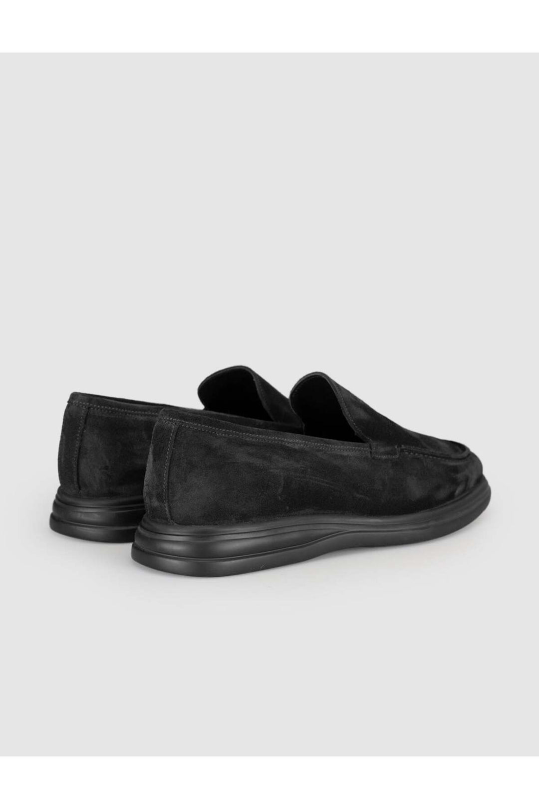 Cabani Shoes Chaussures Loafer pour hommes en cuir véritable en daim noir - Noir