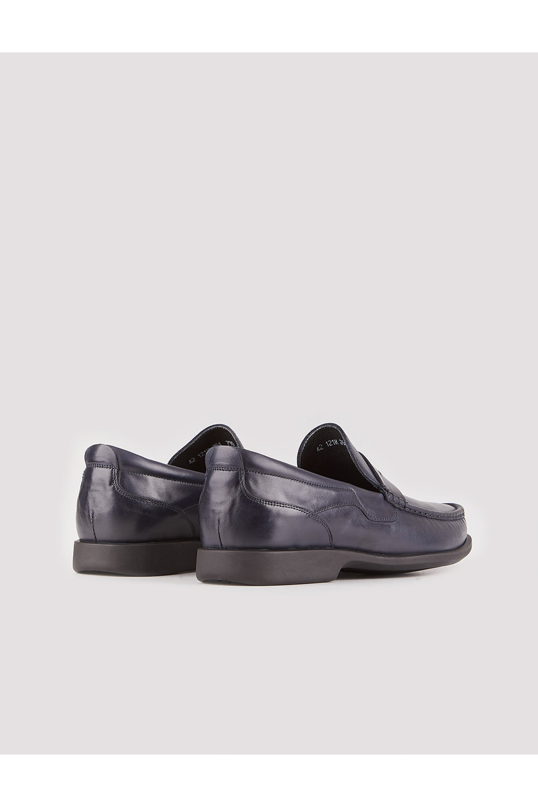 Cabani Shoes Chaussures de ville pour hommes en cuir véritable bleu marine mocassins - Bleu marine