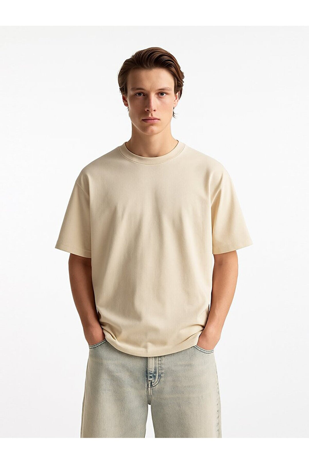 LTB Basıc Loose Beige T-shirt - Beige_1060
