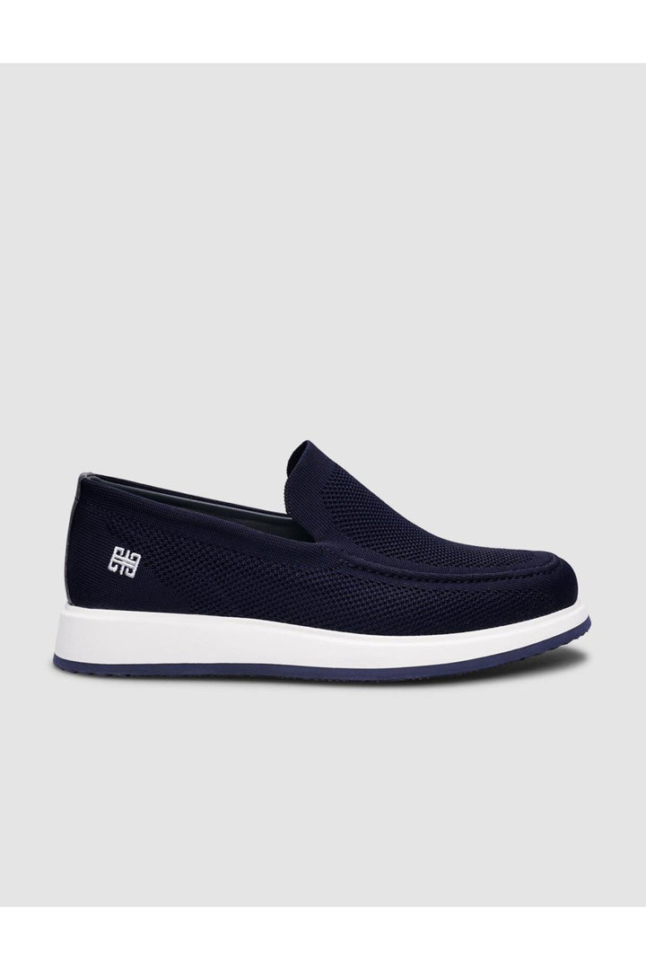 Cabani Shoes Chaussures de ville pour homme en tricot bleu marine - Bleu marine