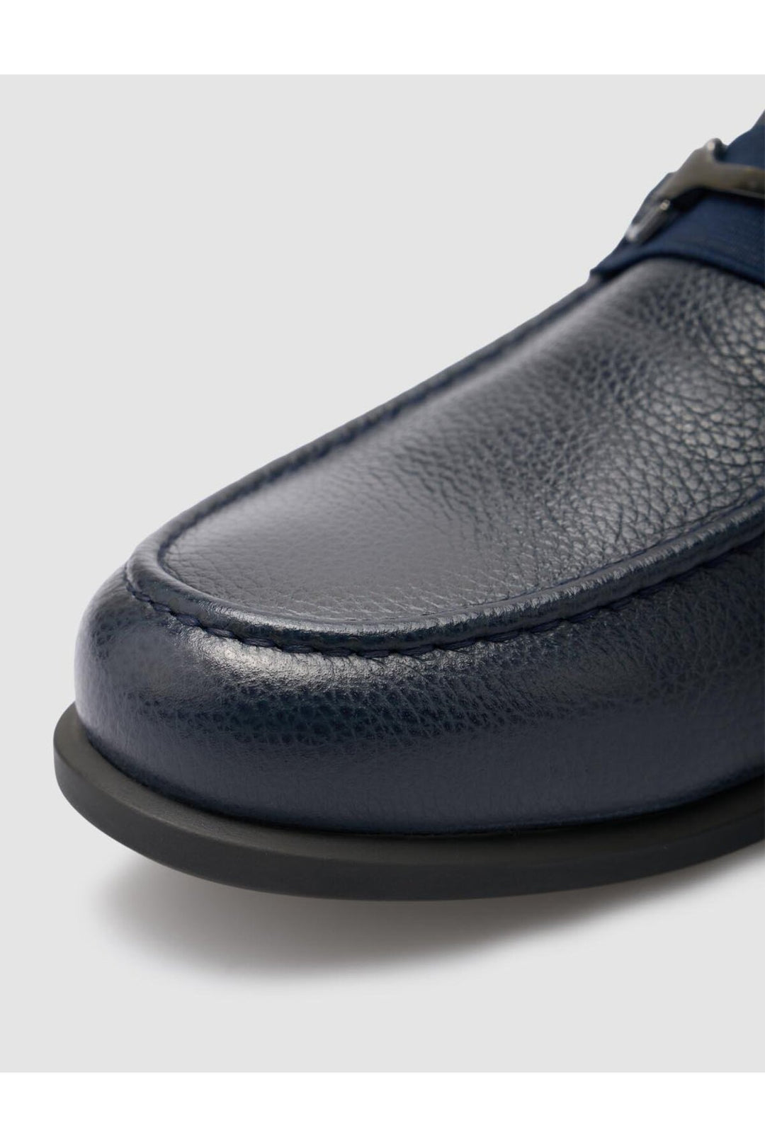 Cabani Shoes Mocassins pour hommes en cuir véritable bleu marine avec boucle. - Bleu marine