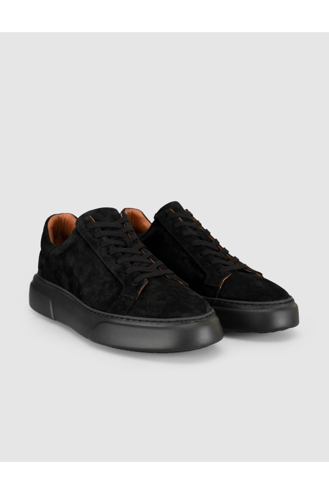 Cabani Shoes Baskets pour hommes en cuir véritable à semelle épaisse noire - Multicolore
