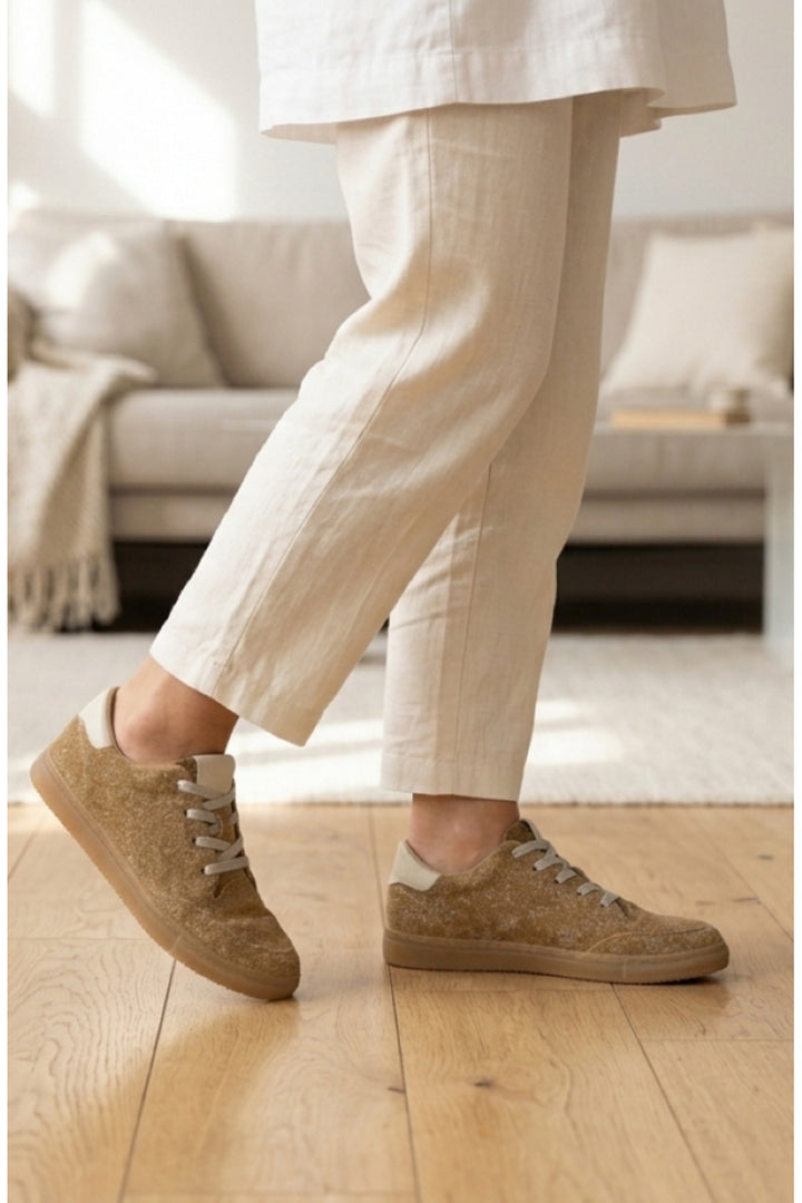 Wavelys Baskets texturées couleur tabac pour femme - Tabac