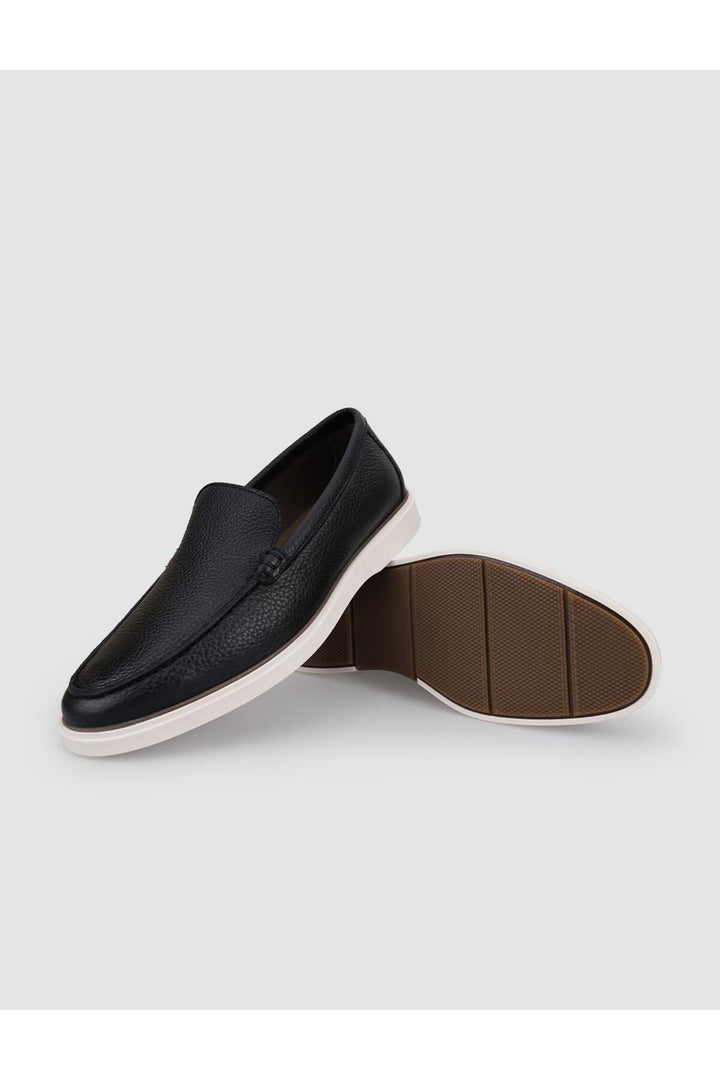 Cabani Shoes Mocassin homme en cuir véritable noir - Multicolore