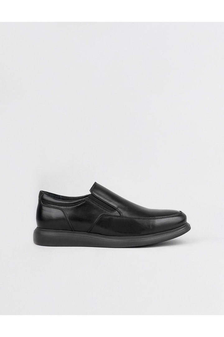 Cabani Shoes Chaussures de ville classiques pour hommes en cuir véritable noires - Noir