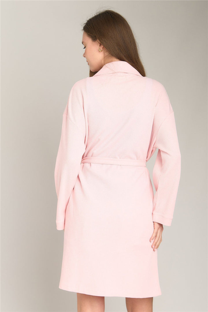 Lovely Things Robe de chambre courte gaufrée DAKOTA - Rose clair
