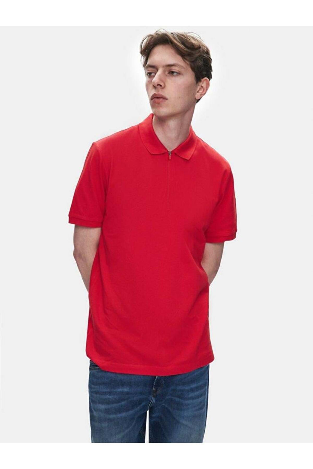 LTB T-shirt classique à manches courtes et col polo rouge pour hommes de Lozoko 1225841886089600