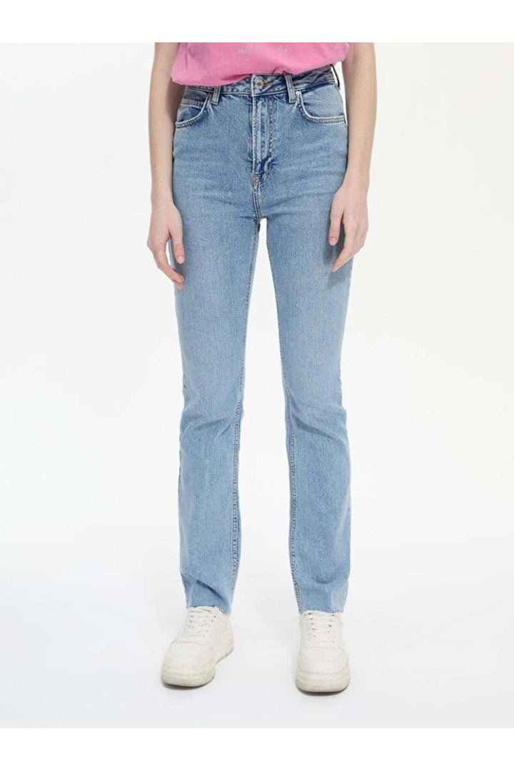 LTB Betiana X Pantalon en Jean Taille Haute Droit 009516741556055241 - Bleu