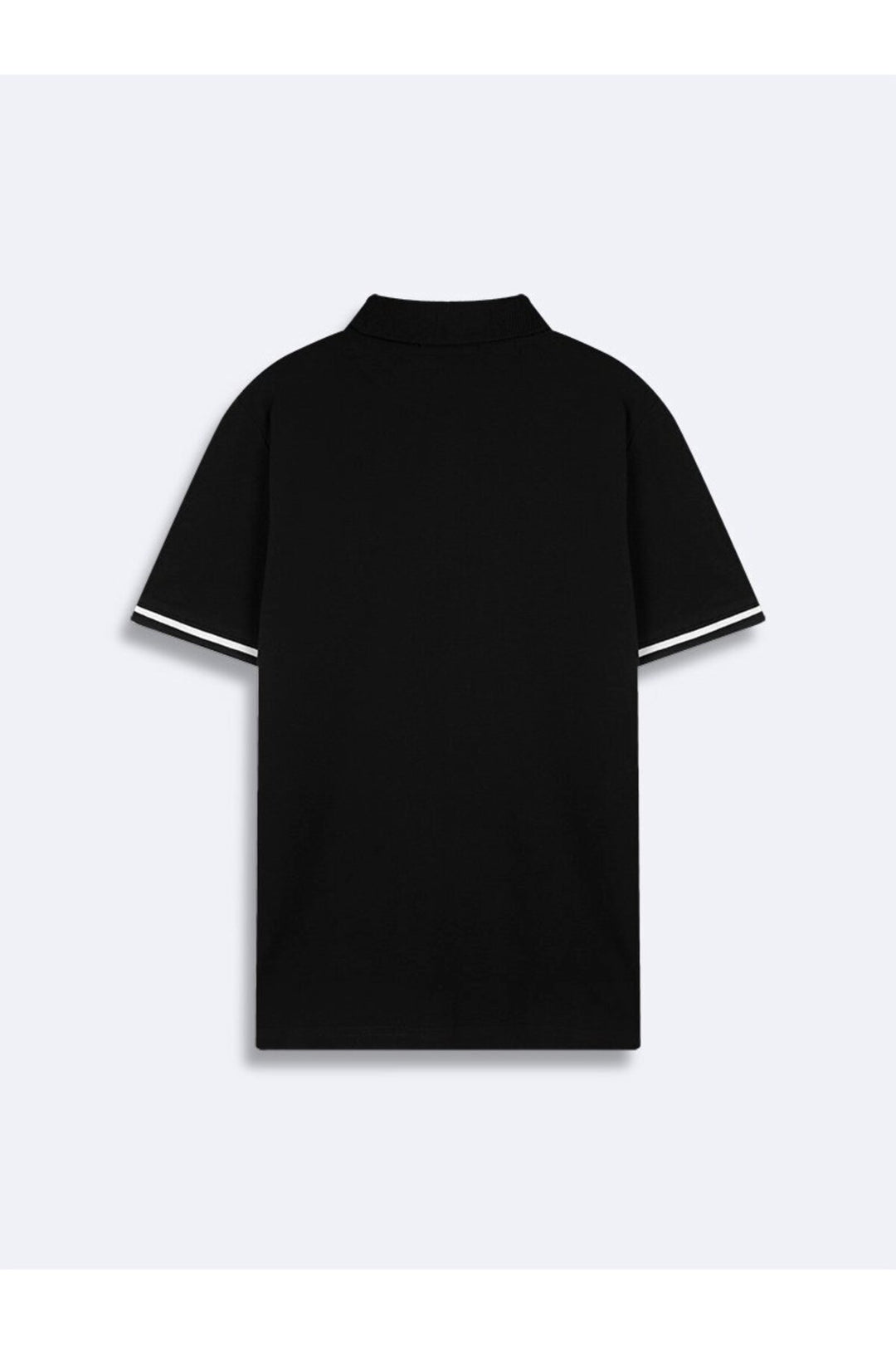 LTB T-shirt noir à détails de manches contrastées en piqué - Noir