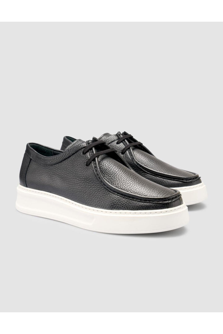 Cabani Shoes Chaussures de ville pour hommes en cuir véritable noir 100% - Noir