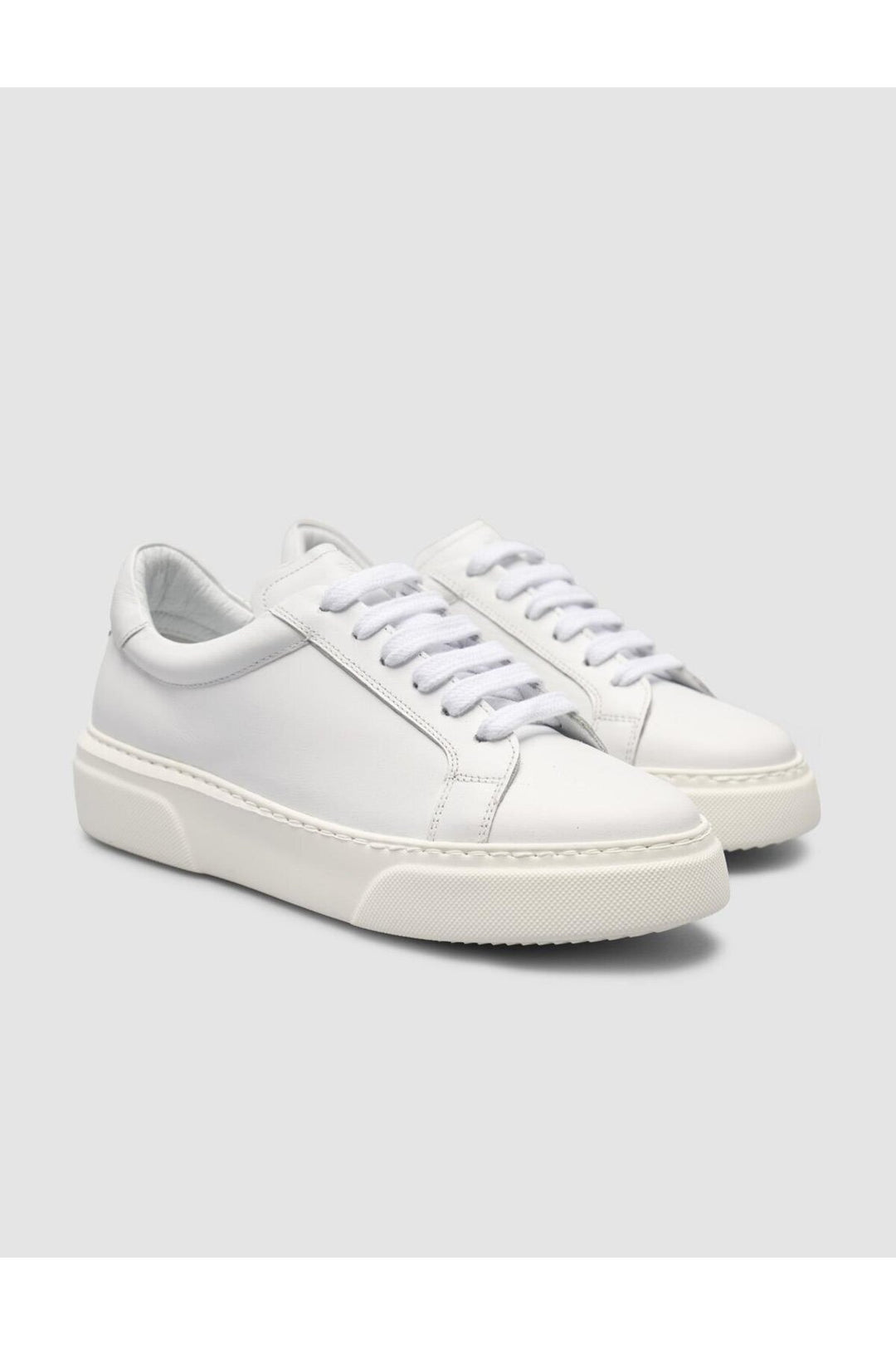 Cabani Shoes MonaMae Baskets Femme en Cuir Véritable Blanc 100% - Blanc