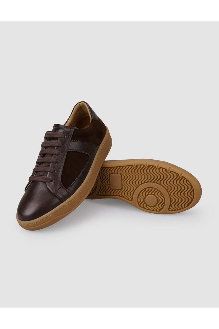 Cabani Shoes %100 Cuir Suédé Véritable Chaussures de Sport Femme Marron - Marron