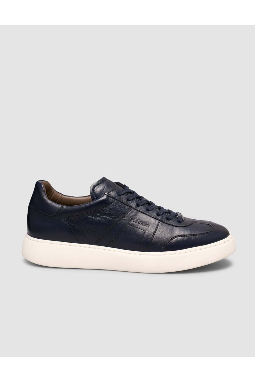 Cabani Shoes Rivavin %100 Cuir Baskets Homme à Lacets Bleu marine - Multicolore