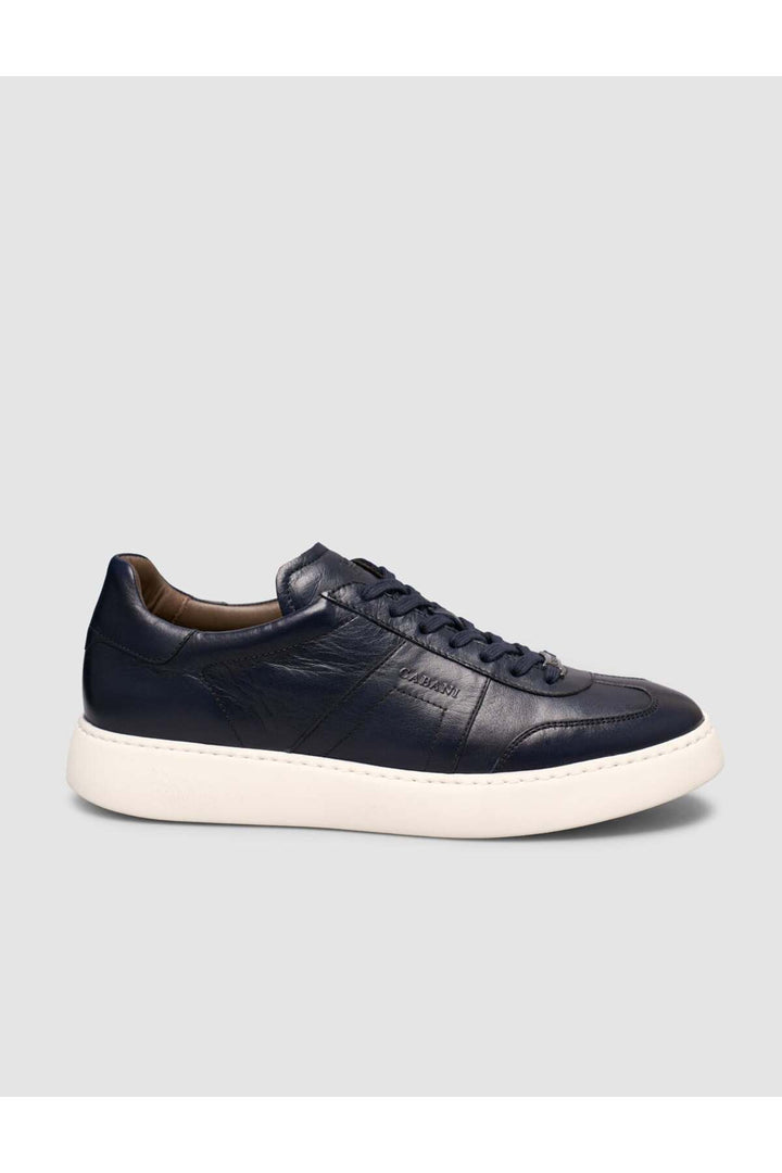 Cabani Shoes Rivavin %100 Cuir Baskets Homme à Lacets Bleu marine - Multicolore
