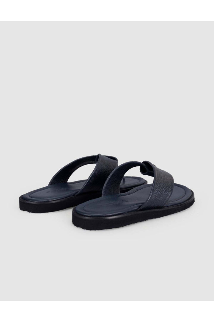 Cabani Shoes Sandales en cuir véritable pour homme en bleu marine. - Bleu marine