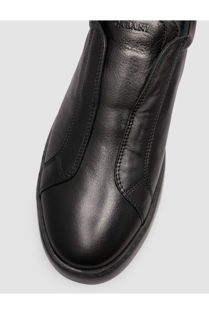 Cabani Shoes Baskets Slip-On en Cuir Véritable Noires - Multicolore