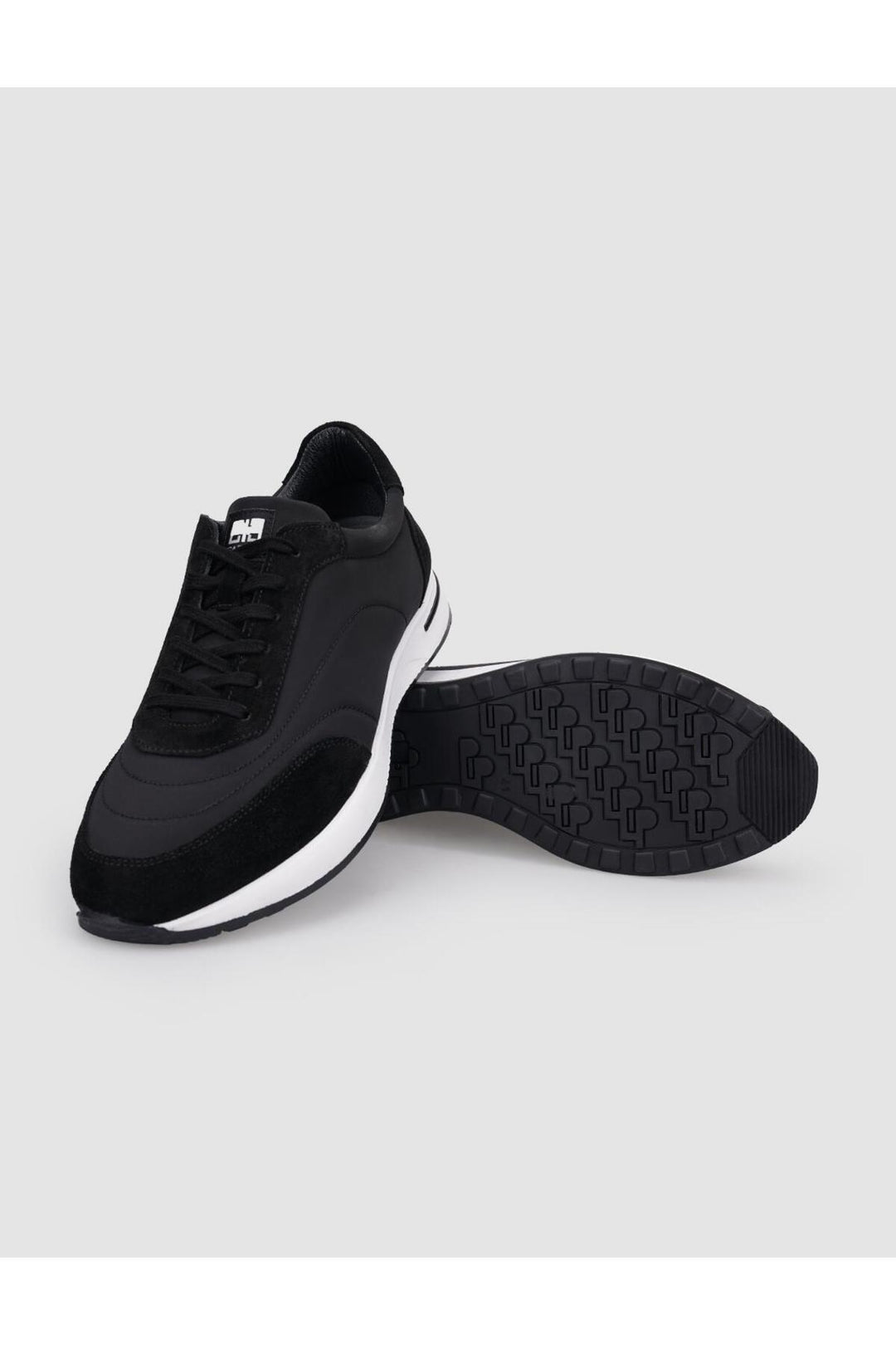 Cabani Shoes Chaussures de sport pour hommes en cuir véritable suédé noir avec lacets - Noir