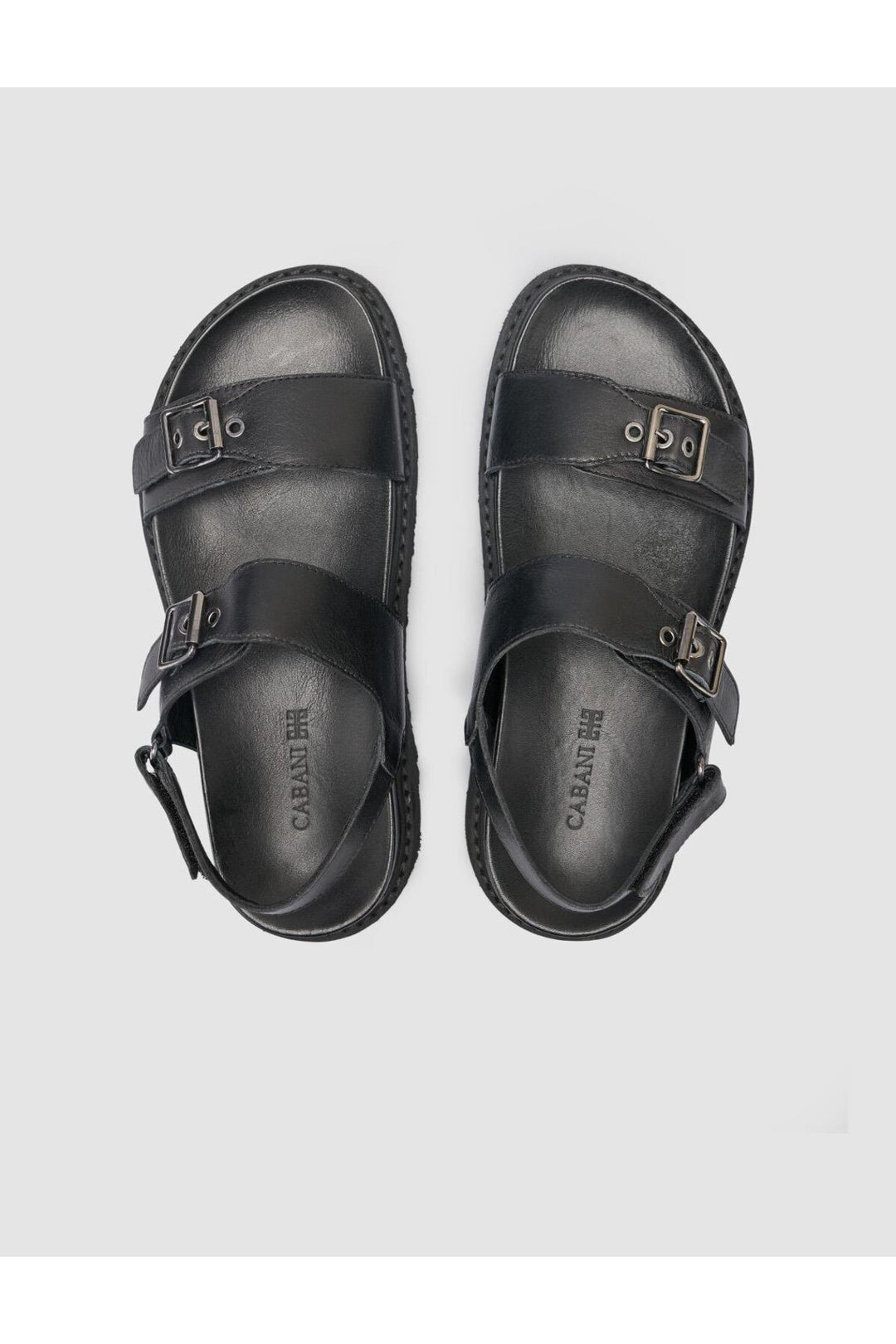 Cabani Shoes %100 Cuir véritable Sandales noires pour femmes - Multicolore