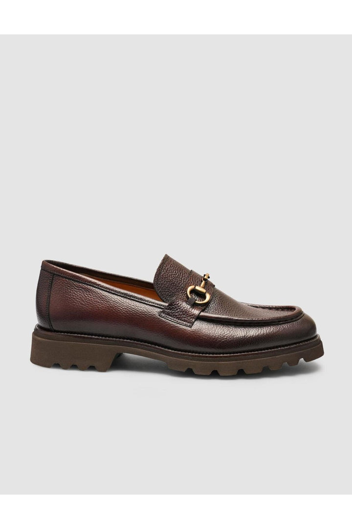 Cabani Shoes Chaussures de ville pour hommes en cuir véritable marron avec boucle à 100%. - Marron