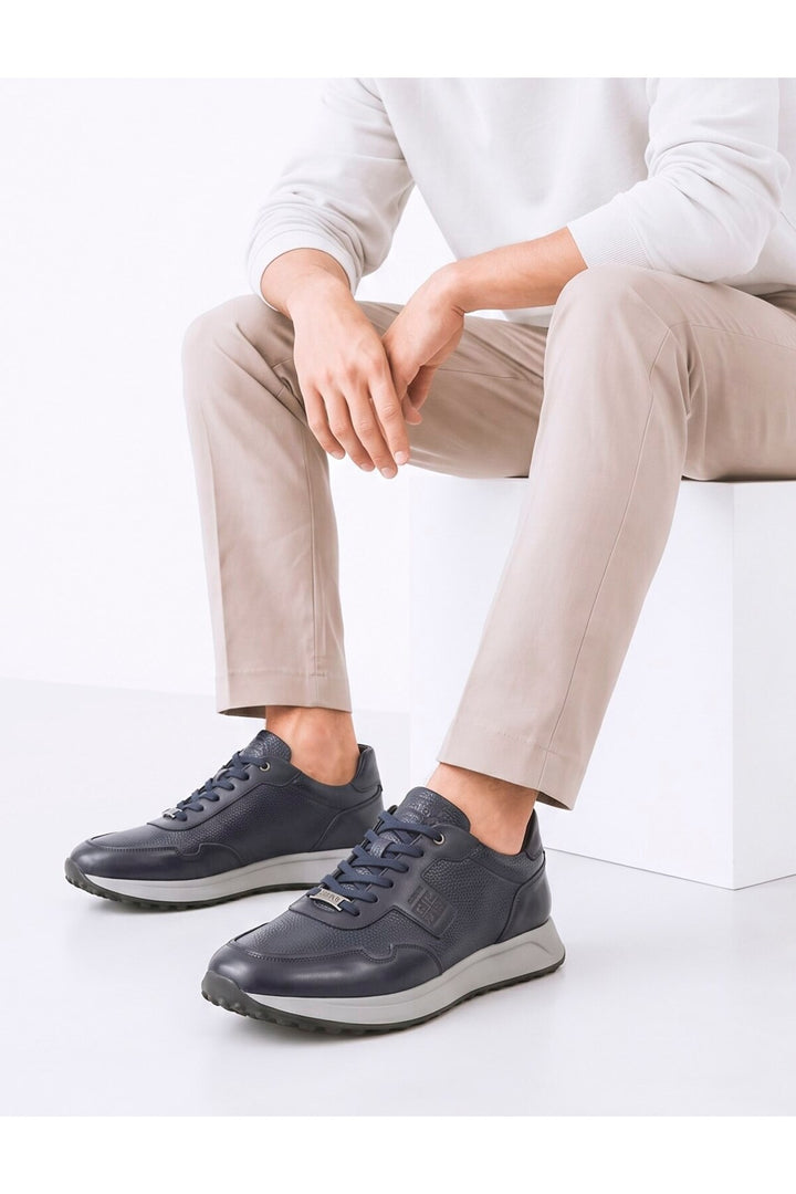 Cabani Shoes Bleu marine Homme Véritable cuir Sneaker Chaussures - Bleu marine