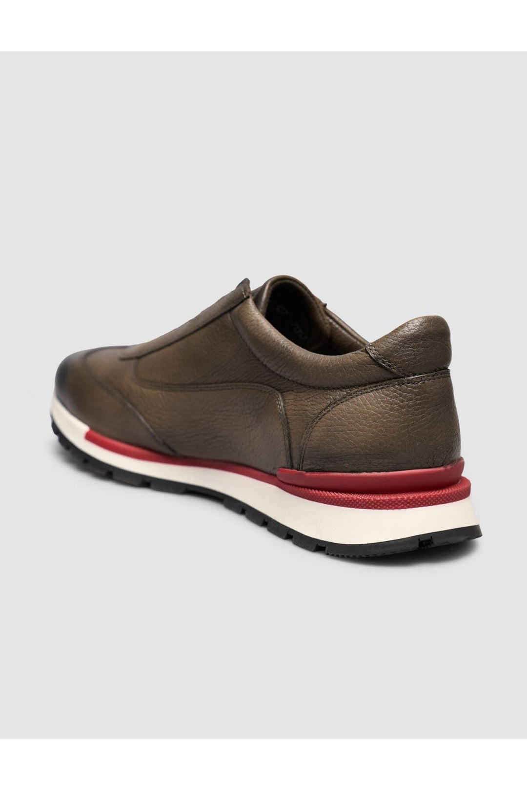 Cabani Shoes Chaussures de sport pour hommes en cuir véritable à semelle rouge. - Marron