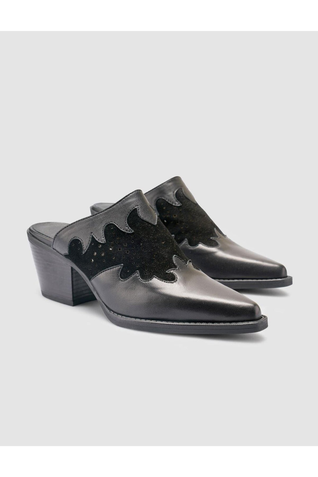 Cabani Shoes %100 Cuir véritable Sandales cowboy noires pour femmes - Multicolore