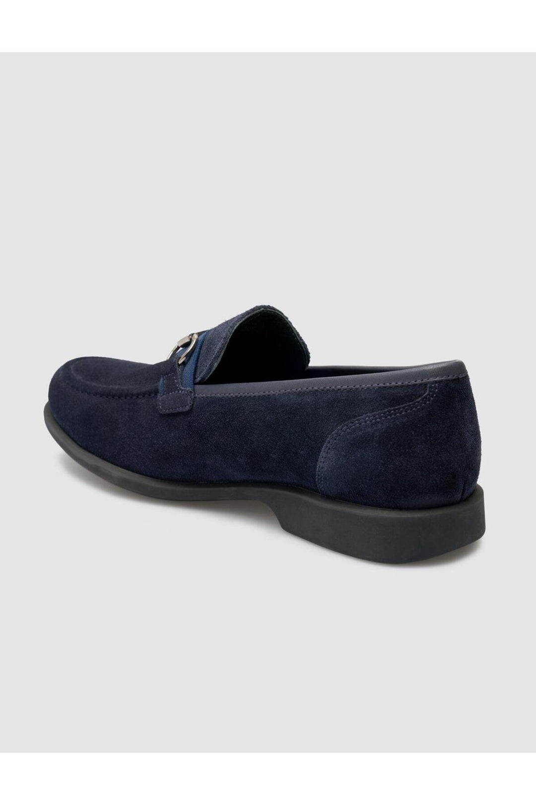Cabani Shoes Mocassin pour homme en cuir véritable bleu marine avec détail de boucle. - Bleu marine