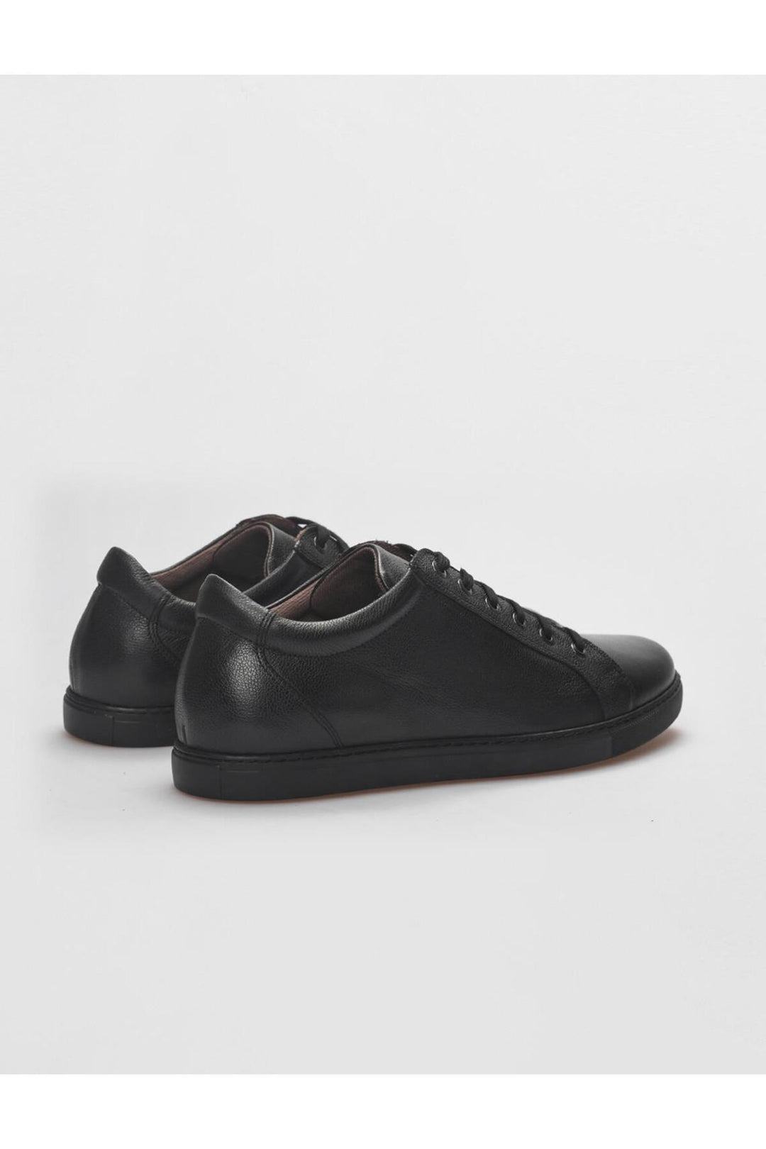 Cabani Shoes Chaussures de sport pour hommes en cuir véritable noires à lacets - Noir