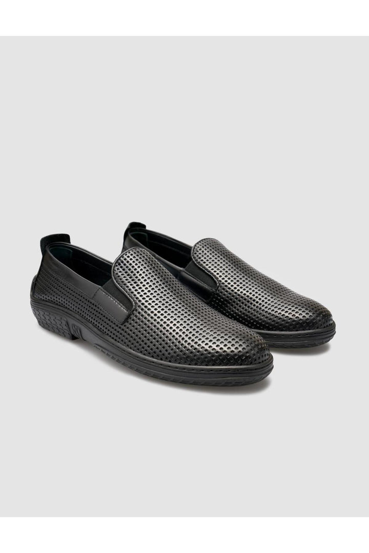 Cabani Shoes %100 Cuir véritable Noir Mocassins pour hommes - Noir