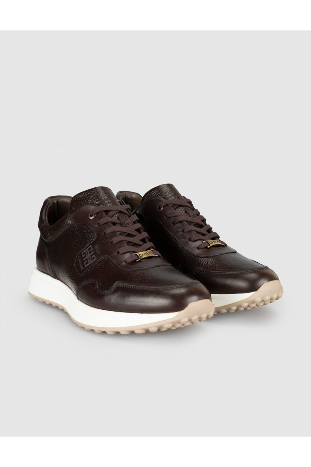 Cabani Shoes Baskets en cuir véritable pour homme marron - Marron