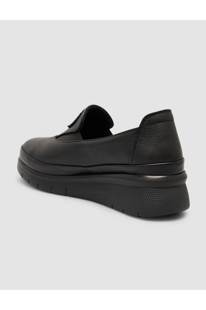 Cabani Shoes Chaussures confort femme noires en cuir véritable avec pierres, 100% cuir. - Noir