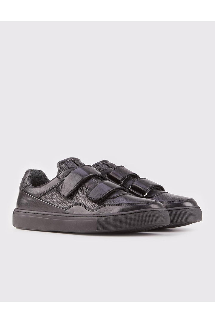 Cabani Shoes Chaussures de sport pour hommes en cuir véritable noires - Noir