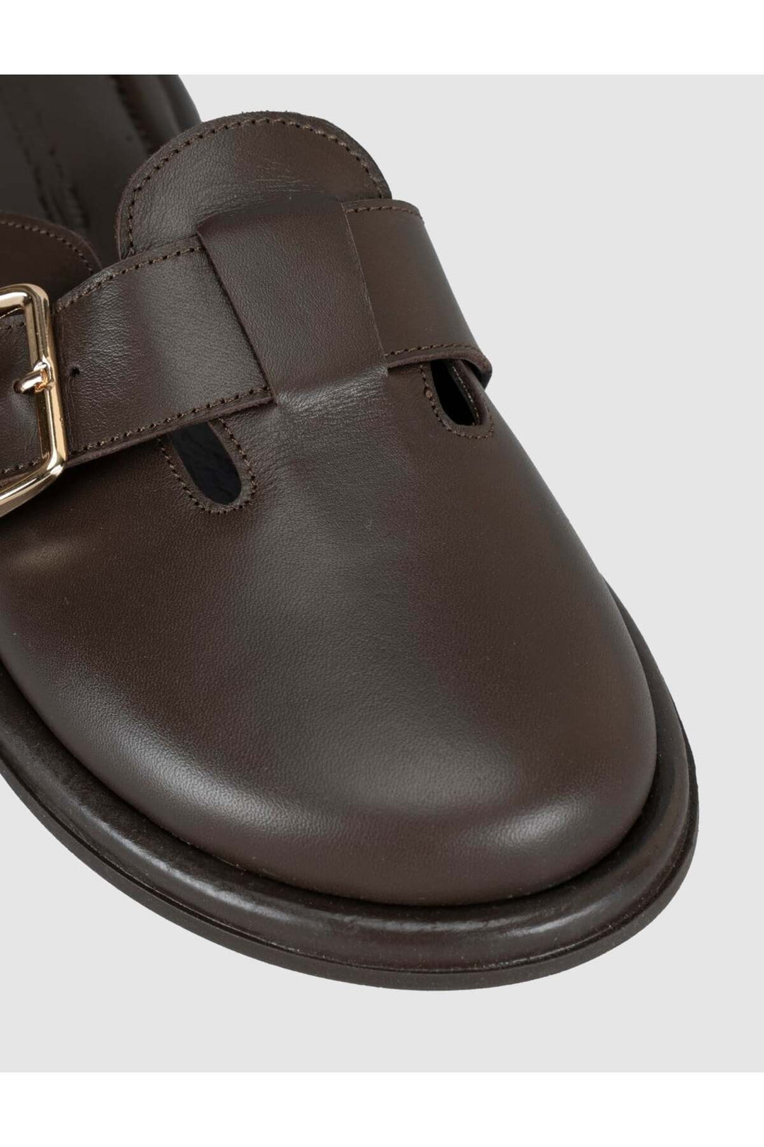 Cabani Shoes Sandales en cuir véritable marron à boucle pour femme - Multicolore
