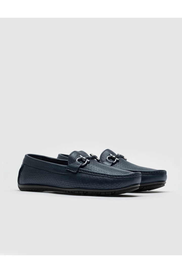 Cabani Shoes Mocassins pour hommes en cuir véritable bleu marine - Bleu marine