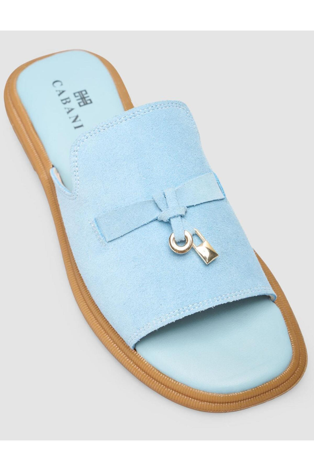 Cabani Shoes %100 Cuir Véritable Sandales Femme Bleu marine - Bleu marine