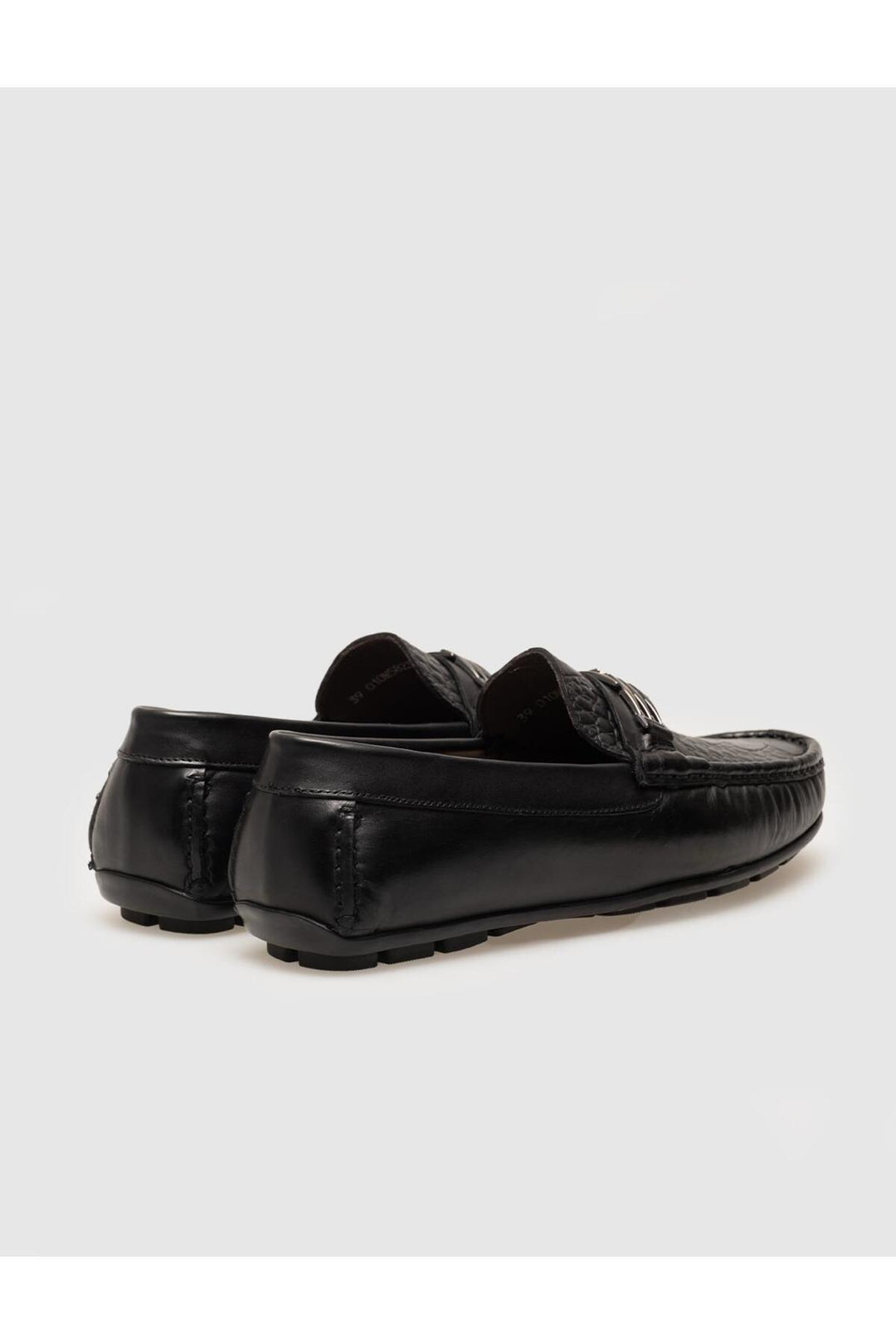 Cabani Shoes Loafer pour homme en cuir véritable avec détails noirs - Noir