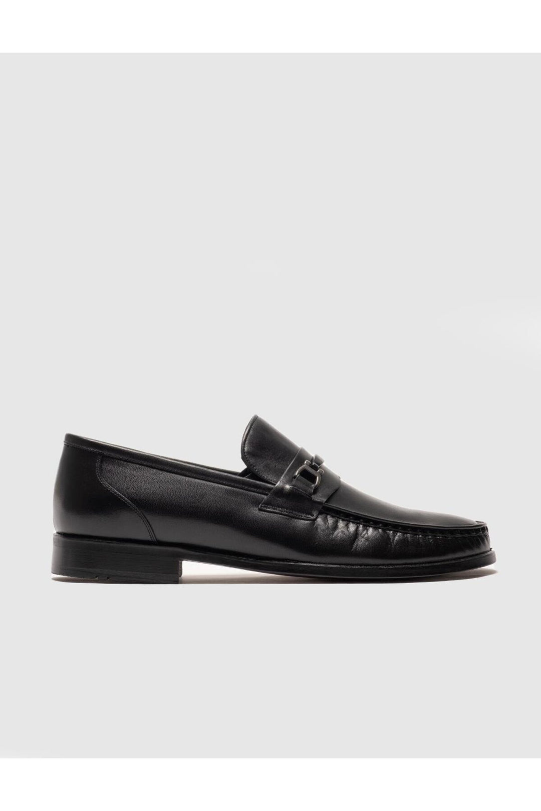 Cabani Shoes Chaussures classiques pour hommes en cuir véritable avec boucle noire - Noir