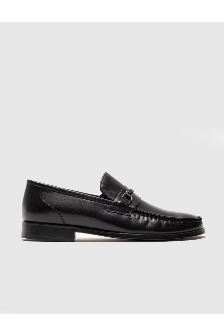 Cabani Shoes Chaussures classiques pour hommes en cuir véritable avec boucle noire - Noir