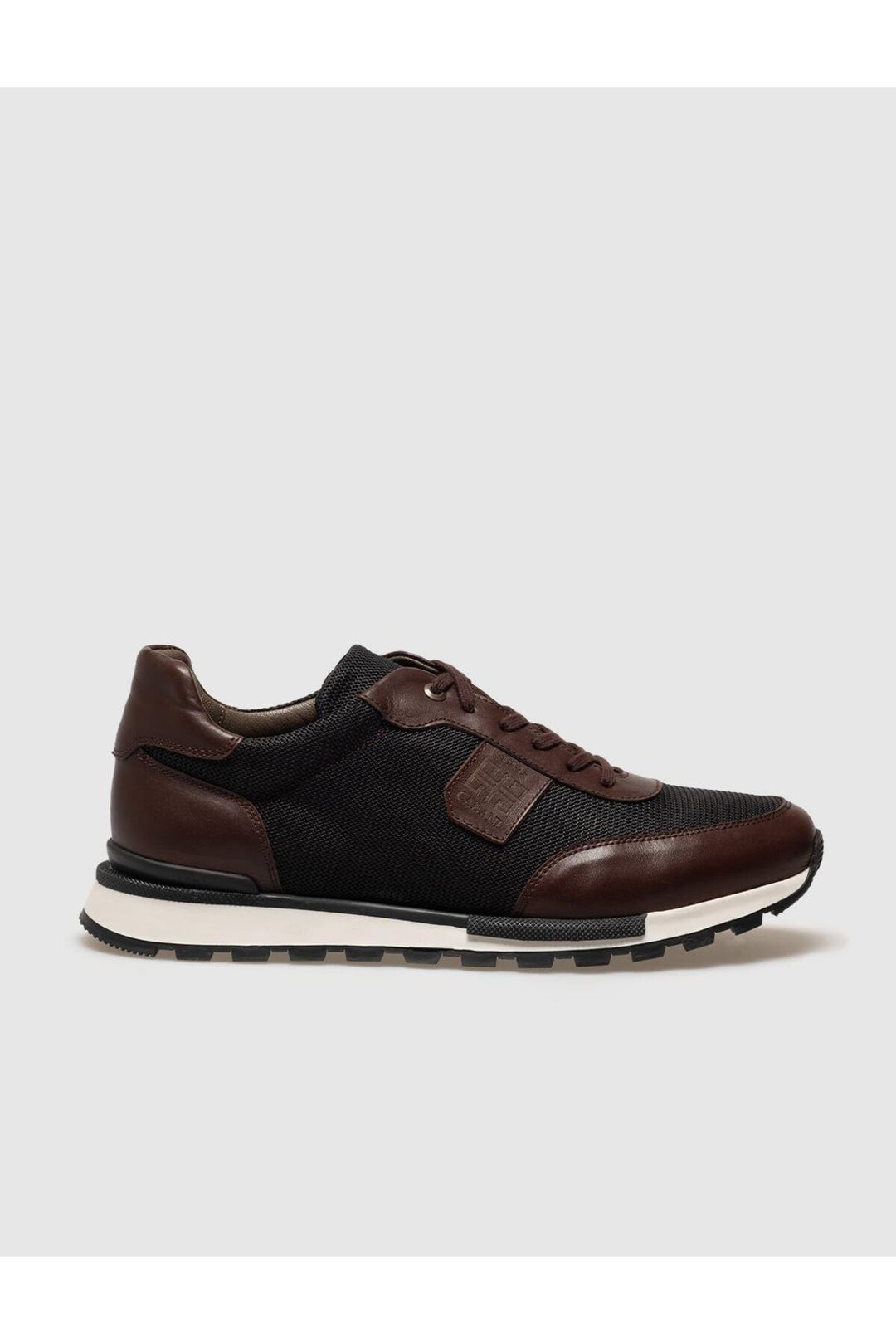 Cabani Shoes Chaussures de sport pour hommes en cuir véritable marron à lacets - Marron