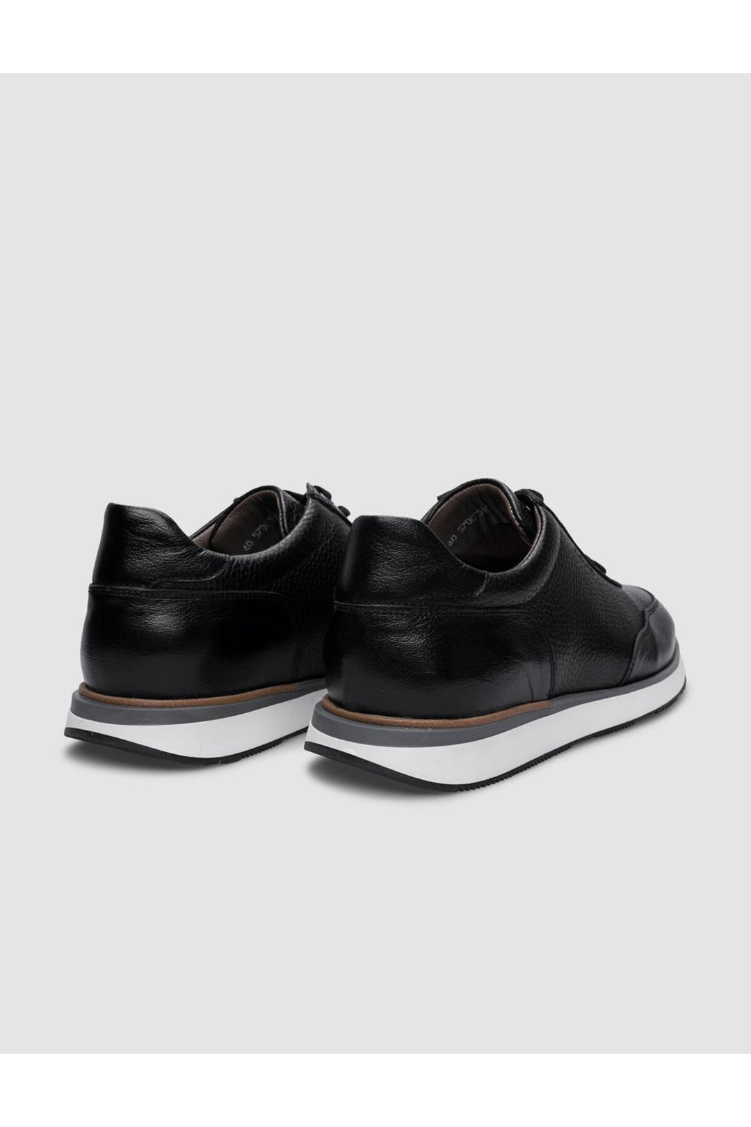 Cabani Shoes Chaussures de sport pour hommes en cuir véritable noir à lacets 100% - Noir