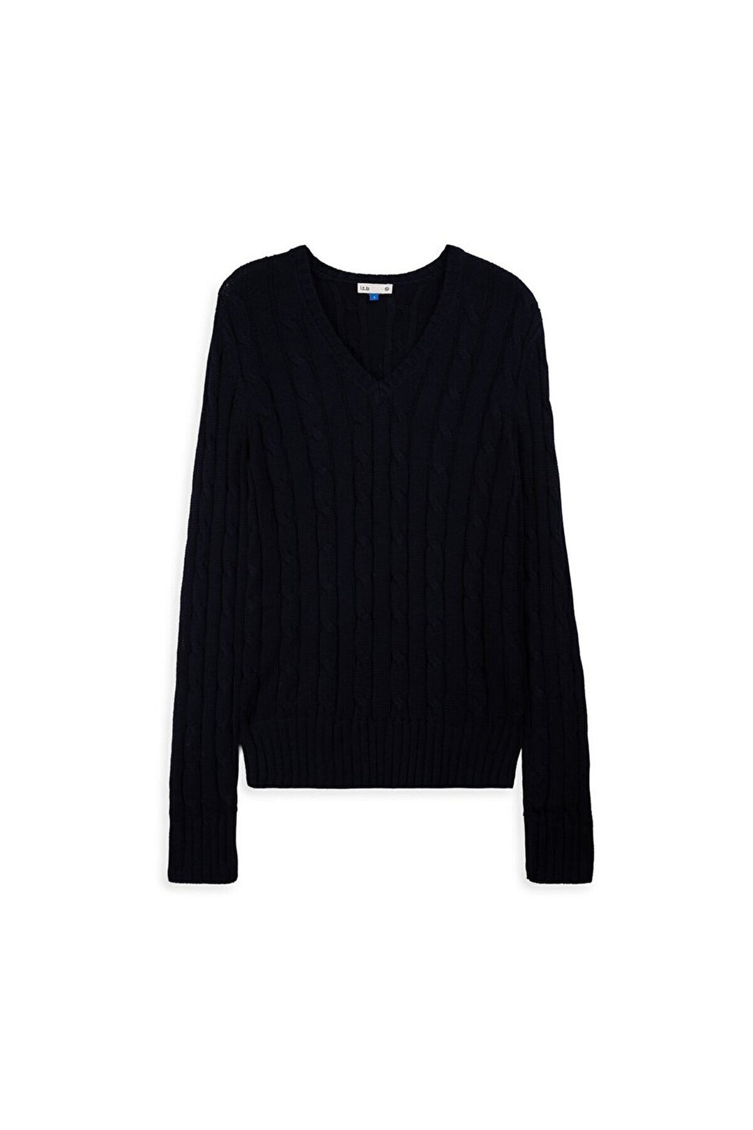 LTB Maille à manches longues et col en V Pull bleu marine
